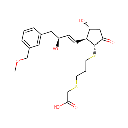 COCc1cccc(C[C@H](O)/C=C/[C@H]2[C@H](O)CC(=O)[C@@H]2SCCCSCC(=O)O)c1 ZINC000013836450