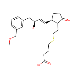 COCc1cccc(C[C@H](O)/C=C/[C@H]2CCC(=O)[C@@H]2CCSCCCC(=O)O)c1 ZINC000033989038