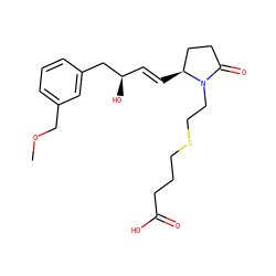 COCc1cccc(C[C@H](O)/C=C/[C@H]2CCC(=O)N2CCSCCCC(=O)O)c1 ZINC000073199322