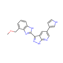 COCc1cccc2[nH]c(-c3n[nH]c4ncc(-c5cc[nH]c5)cc34)nc12 ZINC000072177004