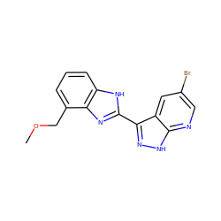 COCc1cccc2[nH]c(-c3n[nH]c4ncc(Br)cc34)nc12 ZINC000072176617