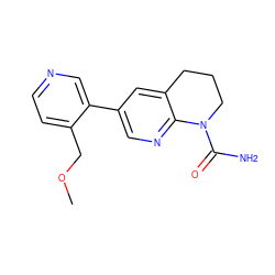 COCc1ccncc1-c1cnc2c(c1)CCCN2C(N)=O ZINC001772611246