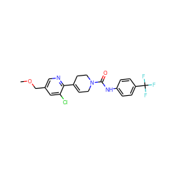 COCc1cnc(C2=CCN(C(=O)Nc3ccc(C(F)(F)F)cc3)CC2)c(Cl)c1 ZINC000141063119