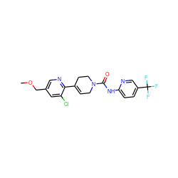 COCc1cnc(C2=CCN(C(=O)Nc3ccc(C(F)(F)F)cn3)CC2)c(Cl)c1 ZINC000141063494