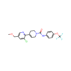 COCc1cnc(C2=CCN(C(=O)Nc3ccc(OC(F)(F)F)cc3)CC2)c(Cl)c1 ZINC000141063325