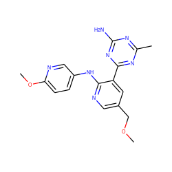 COCc1cnc(Nc2ccc(OC)nc2)c(-c2nc(C)nc(N)n2)c1 ZINC000095552097