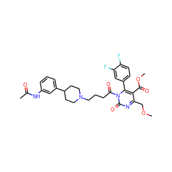 COCc1nc(=O)n(C(=O)CCCN2CCC(c3cccc(NC(C)=O)c3)CC2)c(-c2ccc(F)c(F)c2)c1C(=O)OC ZINC000028397777