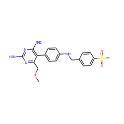 COCc1nc(N)nc(N)c1-c1ccc(NCc2ccc(S(C)(=O)=O)cc2)cc1 ZINC000036349154