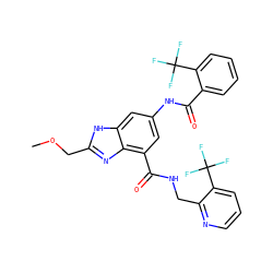 COCc1nc2c(C(=O)NCc3ncccc3C(F)(F)F)cc(NC(=O)c3ccccc3C(F)(F)F)cc2[nH]1 ZINC000218683444