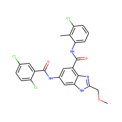 COCc1nc2c(C(=O)Nc3cccc(Cl)c3C)cc(NC(=O)c3cc(Cl)ccc3Cl)cc2[nH]1 ZINC000207725391