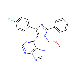 COCn1c(-c2ccccc2)nc(-c2ccc(F)cc2)c1-c1ncnc2nc[nH]c12 ZINC000095580397