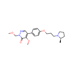 COCn1ncc(-c2ccc(OCCCN3CCC[C@H]3C)cc2)c(OC)c1=O ZINC000084704208