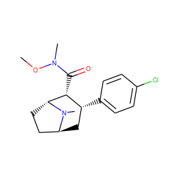 CON(C)C(=O)[C@@H]1[C@H](c2ccc(Cl)cc2)C[C@H]2CC[C@H]1N2C ZINC000100728594