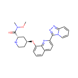 CON(C)C(=O)[C@@H]1C[C@@H](Oc2cccc3ccc(-c4nnc5ccccn45)nc23)CCN1 ZINC000117687506