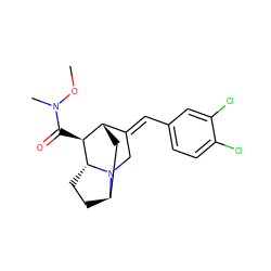 CON(C)C(=O)[C@H]1[C@H]2C[C@H]3CC[C@H]1N3C/C2=C\c1ccc(Cl)c(Cl)c1 ZINC000253688609