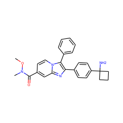 CON(C)C(=O)c1ccn2c(-c3ccccc3)c(-c3ccc(C4(N)CCC4)cc3)nc2c1 ZINC000224242633