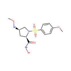 CON[C@@H]1C[C@H](C(=O)NO)N(S(=O)(=O)c2ccc(OC)cc2)C1 ZINC000005888049