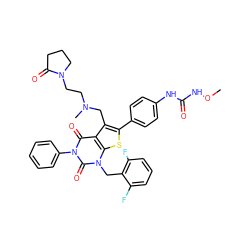 CONC(=O)Nc1ccc(-c2sc3c(c2CN(C)CCN2CCCC2=O)c(=O)n(-c2ccccc2)c(=O)n3Cc2c(F)cccc2F)cc1 ZINC000072109931