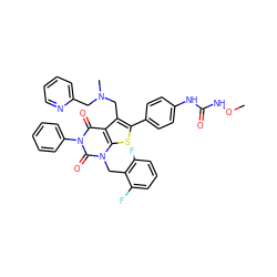 CONC(=O)Nc1ccc(-c2sc3c(c2CN(C)Cc2ccccn2)c(=O)n(-c2ccccc2)c(=O)n3Cc2c(F)cccc2F)cc1 ZINC000072109715