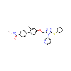 CONC(=O)c1ccc(-c2ccc(OCc3nnc(SC4CCCC4)n3-c3cccnc3)cc2C)cc1 ZINC000095594721