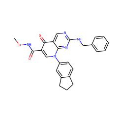 CONC(=O)c1cn(-c2ccc3c(c2)CCC3)c2nc(NCc3ccccc3)ncc2c1=O ZINC000040898990