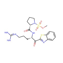 COS(=O)(=O)N1CCC[C@H]1C(=O)N[C@@H](CCCN=C(N)N)C(=O)c1nc2ccccc2s1 ZINC000027213511