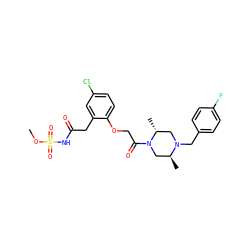 COS(=O)(=O)NC(=O)Cc1cc(Cl)ccc1OCC(=O)N1C[C@H](C)N(Cc2ccc(F)cc2)C[C@H]1C ZINC000028821518