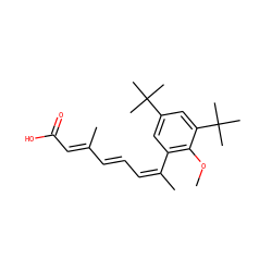 COc1c(/C(C)=C\C=C\C(C)=C\C(=O)O)cc(C(C)(C)C)cc1C(C)(C)C ZINC000013522243