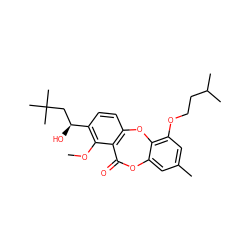 COc1c([C@@H](O)CC(C)(C)C)ccc2c1C(=O)Oc1cc(C)cc(OCCC(C)C)c1O2 ZINC000028467725