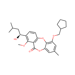 COc1c([C@@H](O)CC(C)C)ccc2c1C(=O)Oc1cc(C)cc(OCC3CCCC3)c1O2 ZINC000028459604