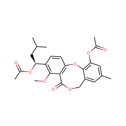 COc1c([C@H](CC(C)C)OC(C)=O)ccc2c1C(=O)OCc1cc(C)cc(OC(C)=O)c1O2 ZINC000013901668