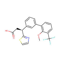 COc1c(-c2cccc([C@H](CC(=O)O)c3nccs3)c2)cccc1C(F)(F)F ZINC001772638977