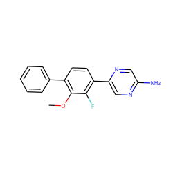 COc1c(-c2ccccc2)ccc(-c2cnc(N)cn2)c1F ZINC000224707697