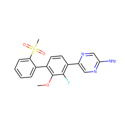 COc1c(-c2ccccc2S(C)(=O)=O)ccc(-c2cnc(N)cn2)c1F ZINC000224824228