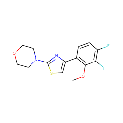 COc1c(-c2csc(N3CCOCC3)n2)ccc(F)c1F ZINC000299826255