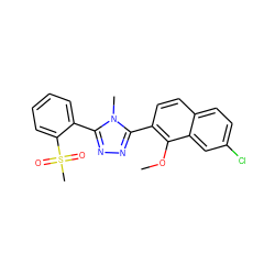 COc1c(-c2nnc(-c3ccccc3S(C)(=O)=O)n2C)ccc2ccc(Cl)cc12 ZINC000029042814