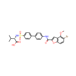 COc1c(Br)ccc2oc(C(=O)Nc3ccc(-c4ccc(S(=O)(=O)N[C@H](C(=O)O)C(C)C)cc4)cc3)cc12 ZINC000028527460