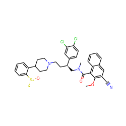 COc1c(C#N)cc2ccccc2c1C(=O)N(C)C[C@@H](CCN1CCC(c2ccccc2[S@@+](C)[O-])CC1)c1ccc(Cl)c(Cl)c1 ZINC000166118689