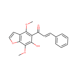 COc1c(C(=O)/C=C/c2ccccc2)c(O)c(OC)c2occc12 ZINC000005101601