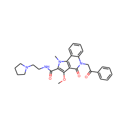 COc1c(C(=O)NCCN2CCCC2)n(C)c2c1c(=O)n(CC(=O)c1ccccc1)c1ccccc21 ZINC000084731890