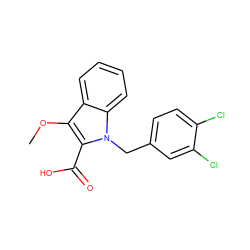 COc1c(C(=O)O)n(Cc2ccc(Cl)c(Cl)c2)c2ccccc12 ZINC000013588889