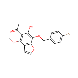 COc1c(C(C)=O)c(O)c(OCc2ccc(Br)cc2)c2occc12 ZINC000013682363