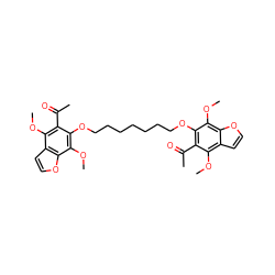 COc1c(C(C)=O)c(OCCCCCCCOc2c(C(C)=O)c(OC)c3ccoc3c2OC)c(OC)c2occc12 ZINC000026395552