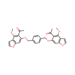 COc1c(C(C)=O)c(OCc2ccc(COc3cc4occc4c(OC)c3C(C)=O)cc2)cc2occc12 ZINC000013560659