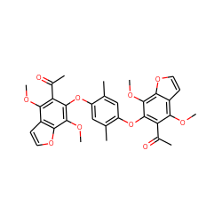 COc1c(C(C)=O)c(Oc2cc(C)c(Oc3c(C(C)=O)c(OC)c4ccoc4c3OC)cc2C)c(OC)c2occc12 ZINC000026399352