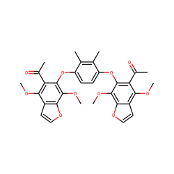 COc1c(C(C)=O)c(Oc2ccc(Oc3c(C(C)=O)c(OC)c4ccoc4c3OC)c(C)c2C)c(OC)c2occc12 ZINC000026395707