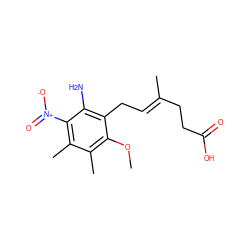 COc1c(C)c(C)c([N+](=O)[O-])c(N)c1C/C=C(\C)CCC(=O)O ZINC000013759773