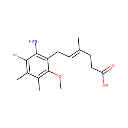 COc1c(C)c(C)c(Br)c(N)c1C/C=C(\C)CCC(=O)O ZINC000013759772