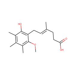 COc1c(C)c(C)c(C)c(O)c1C/C=C(\C)CCC(=O)O ZINC000013759739