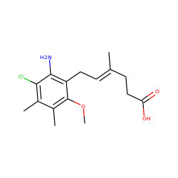 COc1c(C)c(C)c(Cl)c(N)c1C/C=C(\C)CCC(=O)O ZINC000013759775